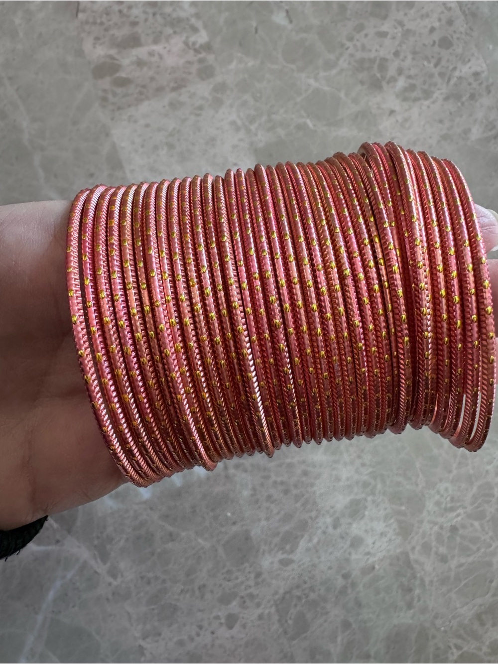 Salmon Pink Indian Pakistani Bangle Set Traditional Wedding Jewelry